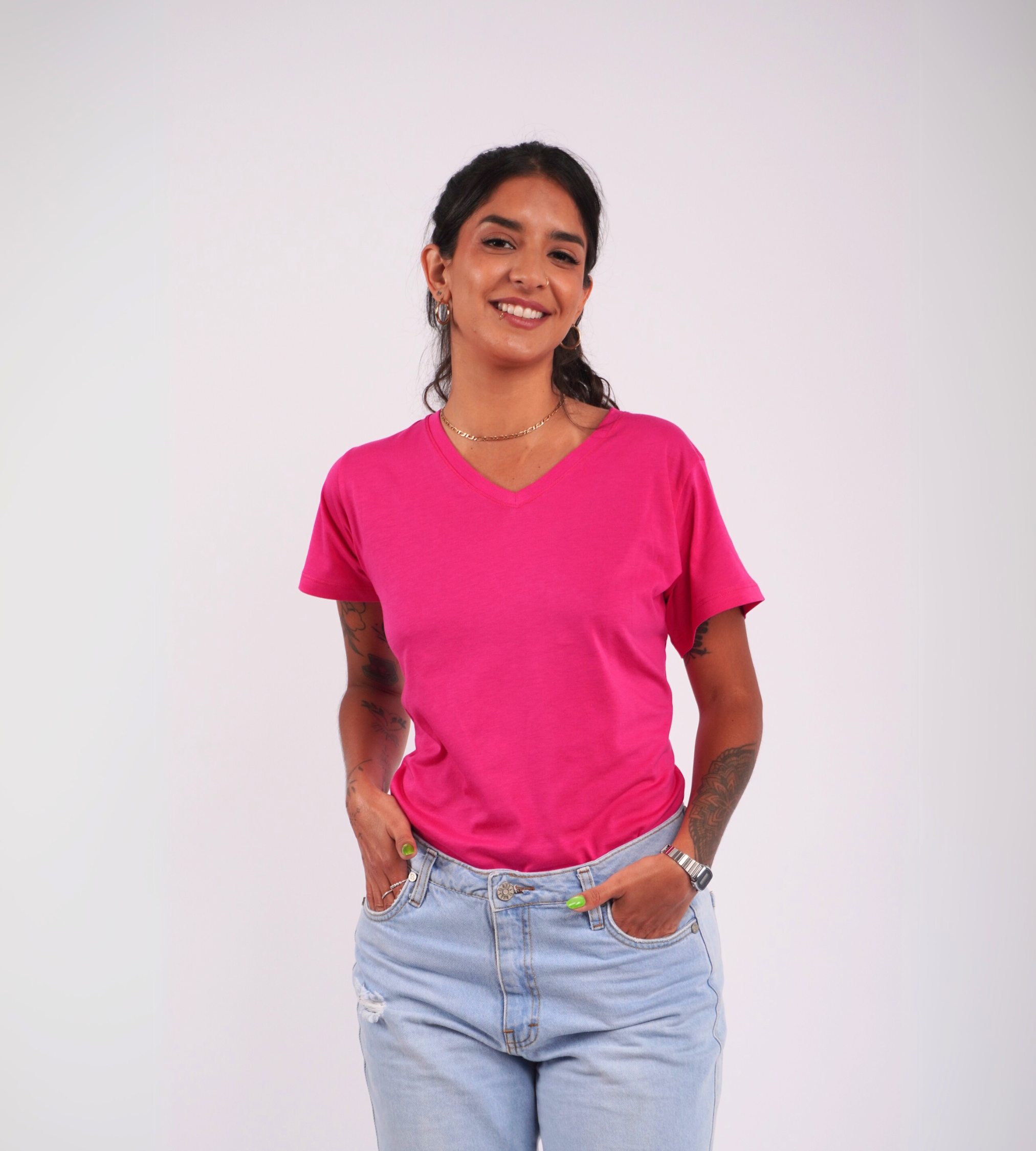 Polo Manga Corta Clásico Mujer - Cuello V