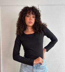 Polo Manga Larga Valeria Cuello Redondo Extra Ajuste