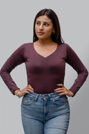 Polo Valeria Manga Larga - Modelador - Cuello V