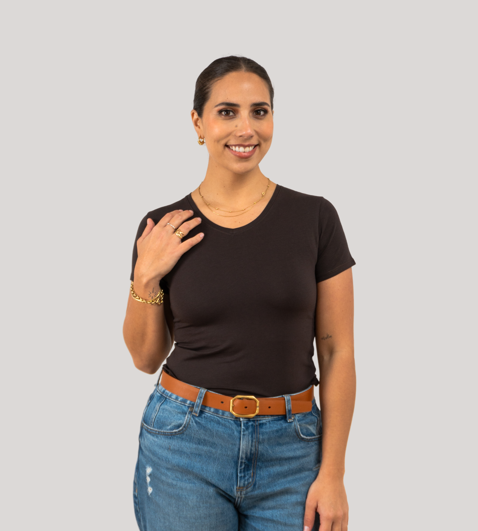 Polo Manga Corta Bonnie Segunda Piel Cuello V