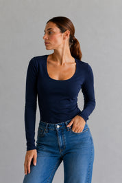 Polo Valeria Manga Larga - Cuello Cuadrado