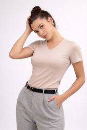 Polo Bonnie Manga Corta - Cuello V - Entallado