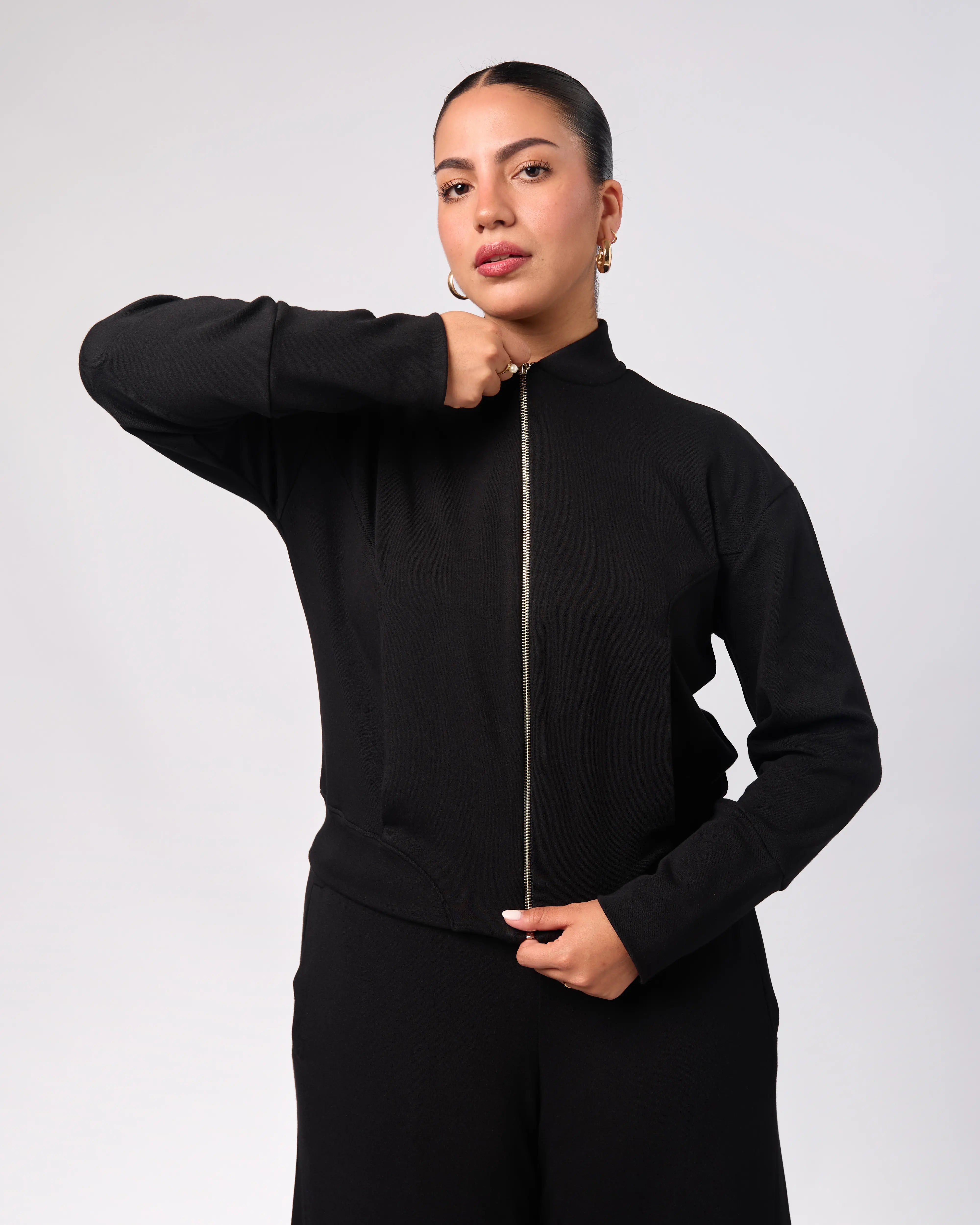 Polera Cierre Gamuza