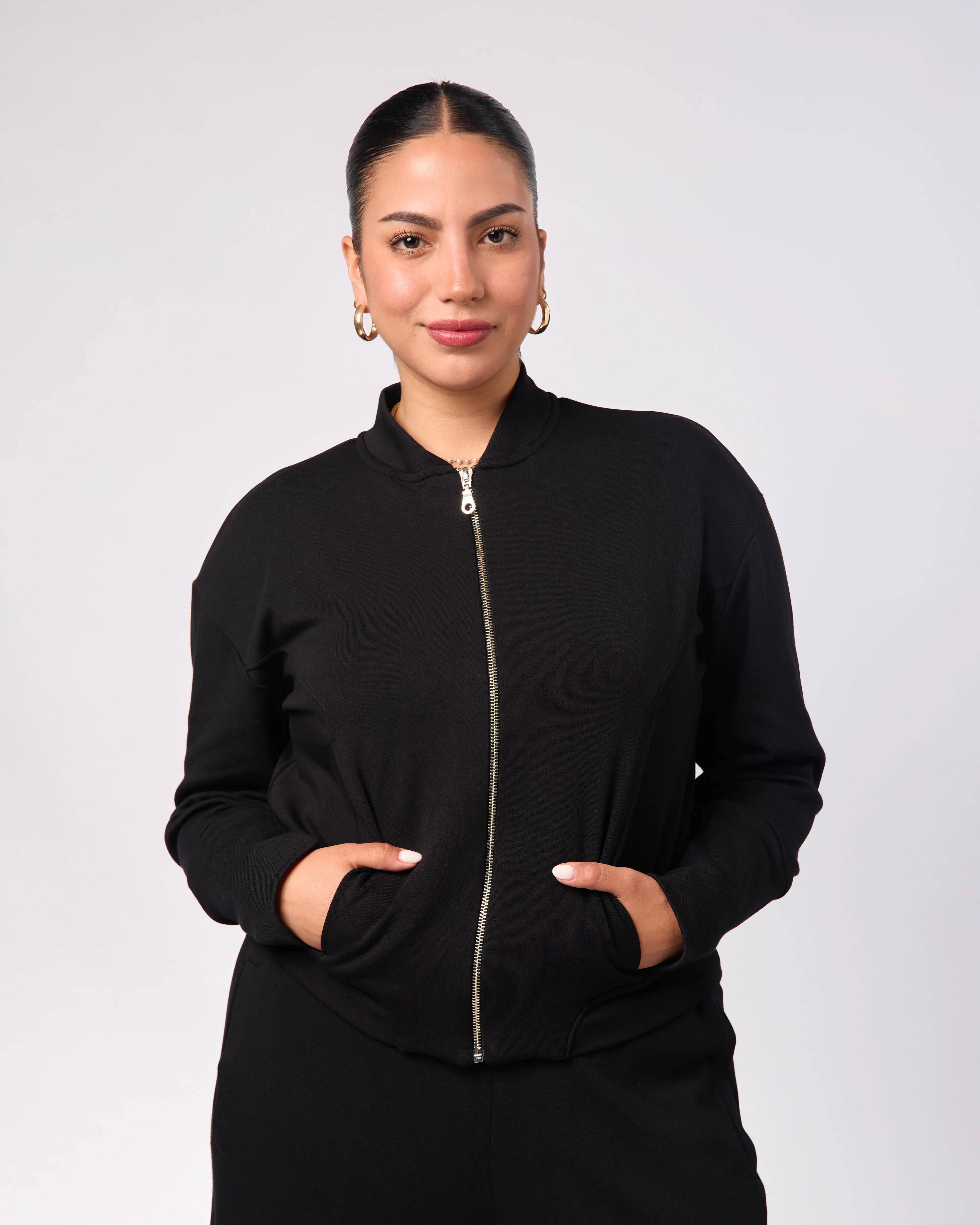 Polera Cierre Gamuza