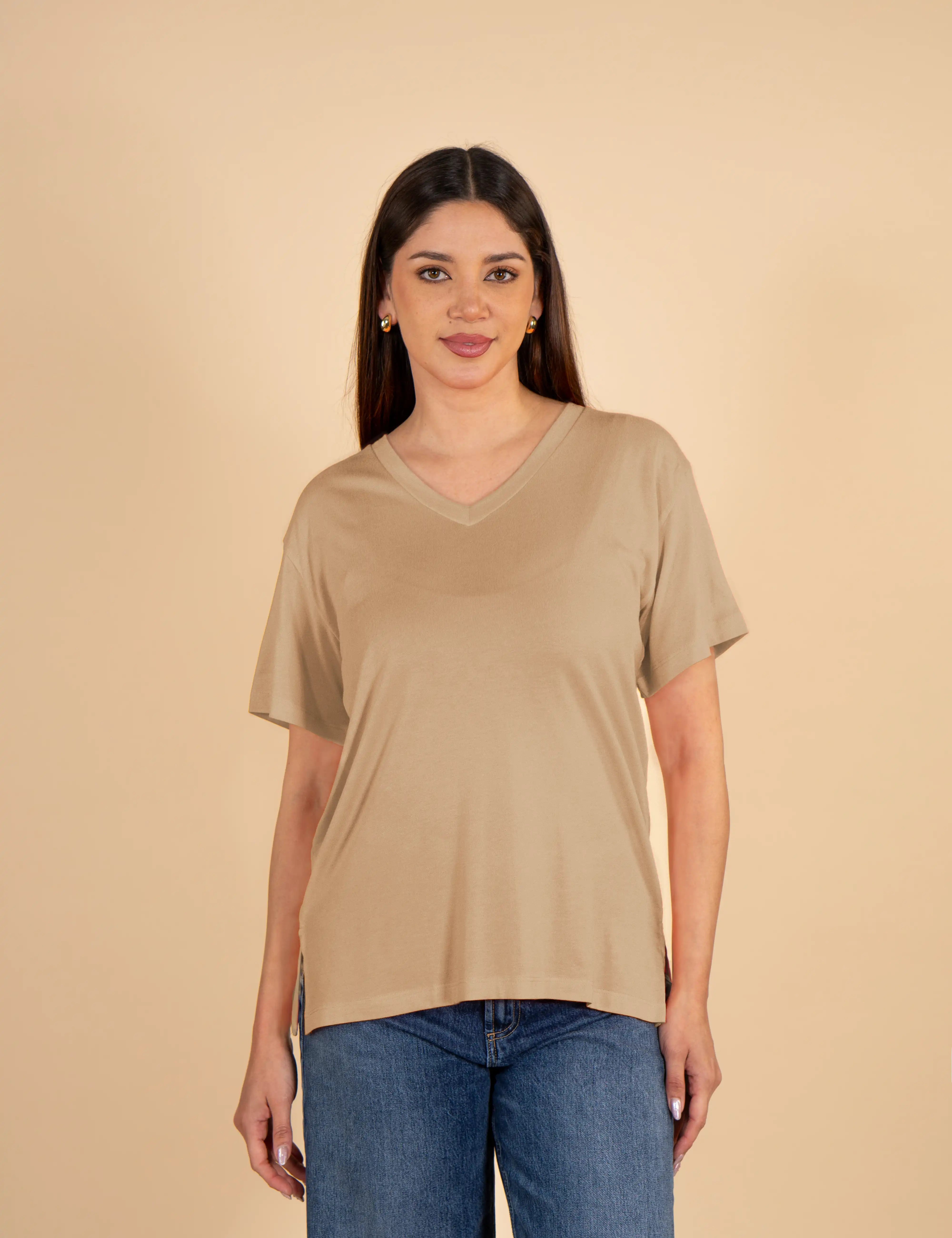 Polo Emma Manga Corta - Cuello V - Holgado