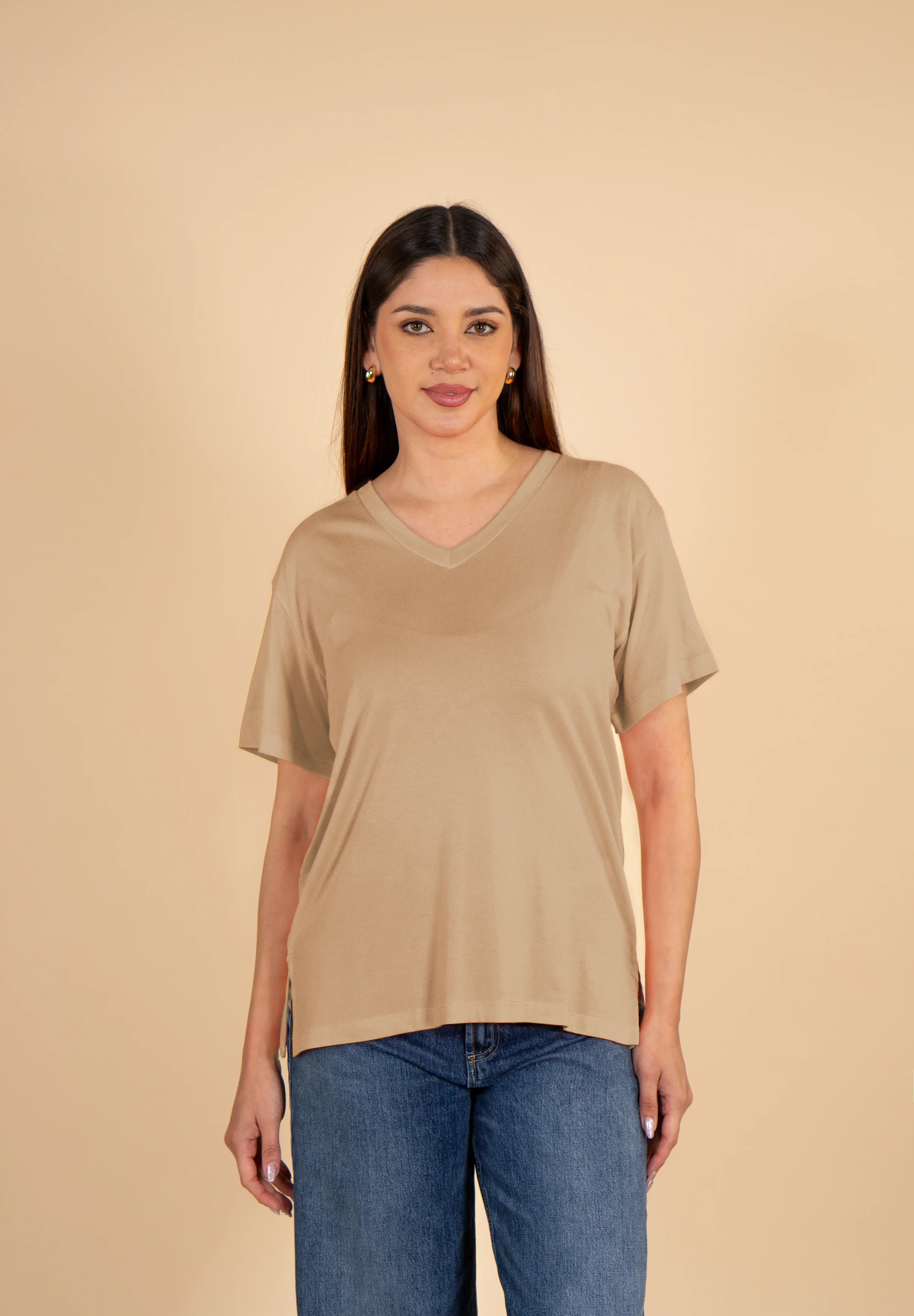 Polo Emma Manga Corta - Cuello V - Holgado