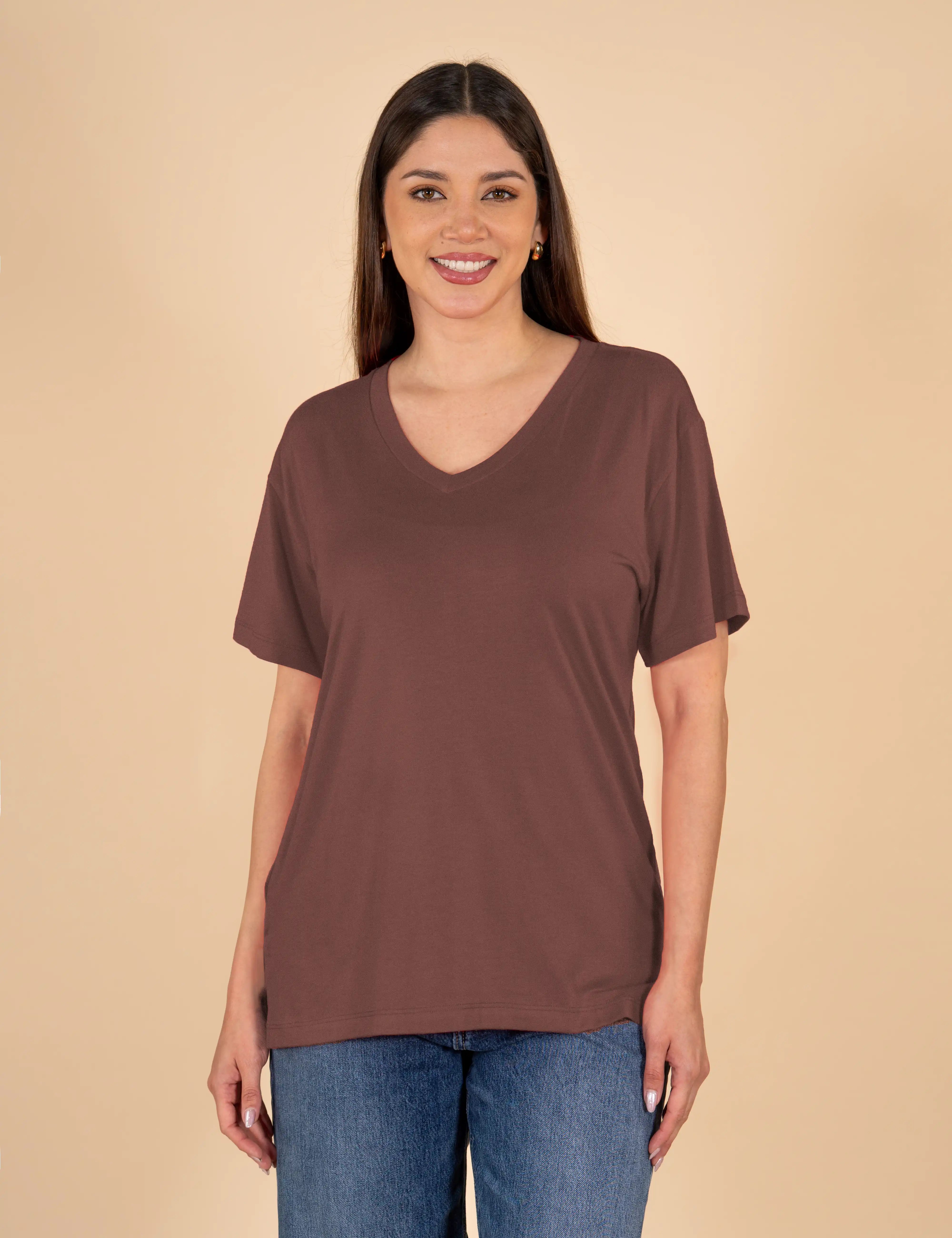 Polo Emma Manga Corta - Cuello V - Holgado