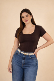 Polo Valeria Manga Corta - Modelador - Extra Ajuste